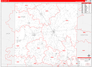 Wise County Wall Map Red Line Style