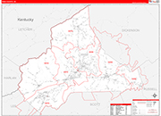 Wise County Wall Map Red Line Style