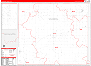 Woodson County Wall Map Red Line Style