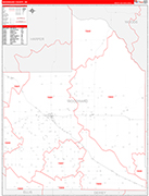 Woodward County Wall Map Red Line Style