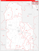 Worth County Wall Map Red Line Style
