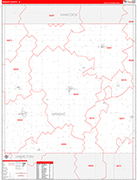 Wright County Wall Map Red Line Style