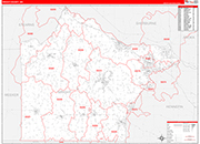 Wright County Wall Map Red Line Style