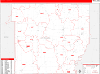 Wyoming Wall Map Red Line Style