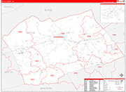 Wythe County Wall Map Red Line Style