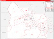 Yakima Wall Map Red Line Style