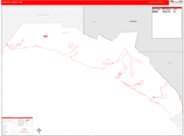 Yakutat County Wall Map Red Line Style