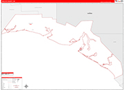 Yakutat County Wall Map Red Line Style