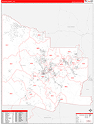 Yavapai Wall Map Red Line Style