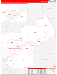 Yellowstone County Wall Map Red Line Style