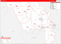 Yolo County Wall Map Red Line Style