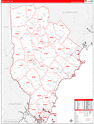 York Wall Map Red Line Style