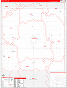 York County Wall Map Red Line Style