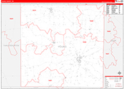 Young County Wall Map Red Line Style
