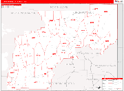 Yukon-Koyukuk County Wall Map Red Line Style