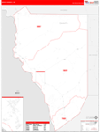 Zapata County Wall Map Red Line Style