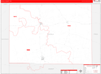 Zavala County Wall Map Red Line Style