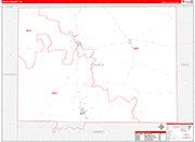 Zavala County Wall Map Red Line Style
