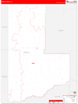 Ziebach County Wall Map Red Line Style