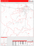 Abilene Wall Map Red Line Style