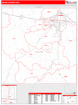 Abilene Metro Area Wall Map Red Line Style