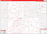 Abilene Metro Area Wall Map Red Line Style