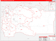 Albany Metro Area Wall Map Red Line Style