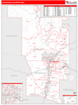 Albuquerque Metro Area Wall Map Red Line Style