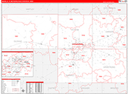 Amarillo Metro Area Wall Map Red Line Style