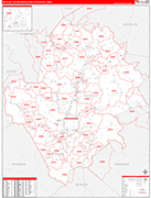 Beckley Metro Area Wall Map Red Line Style