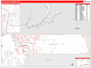 Bellingham Metro Area Wall Map Red Line Style