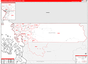 Bellingham Metro Area Wall Map Red Line Style