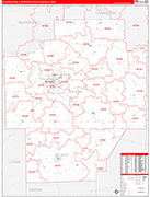 Bloomington Metro Area Wall Map Red Line Style