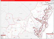 Brunswick Metro Area Wall Map Red Line Style