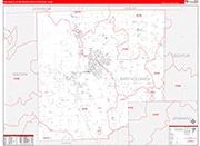 Columbus Metro Area Wall Map Red Line Style