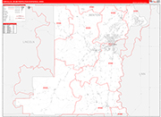 Corvallis Metro Area Wall Map Red Line Style