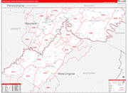 Cumberland Metro Area Wall Map Red Line Style