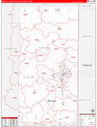 Danville Metro Area Wall Map Red Line Style
