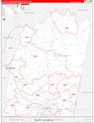 Danville Metro Area Wall Map Red Line Style
