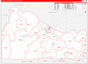 Decatur Metro Area Wall Map Red Line Style