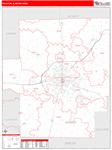 Decatur Metro Area Wall Map Red Line Style