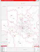 Decatur Metro Area Wall Map Red Line Style