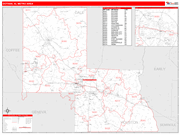 Dothan Metro Area Wall Map Red Line Style