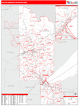Duluth Metro Area Wall Map Red Line Style