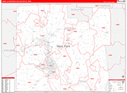 Elmira Metro Area Wall Map Red Line Style