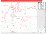 Enid Metro Area Wall Map Red Line Style