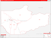 Fairbanks Metro Area Wall Map Red Line Style