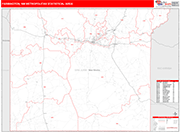 Farmington Metro Area Wall Map Red Line Style