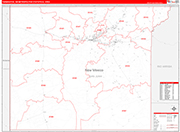 Farmington Metro Area Wall Map Red Line Style