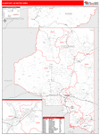 Flagstaff Metro Area Wall Map Red Line Style